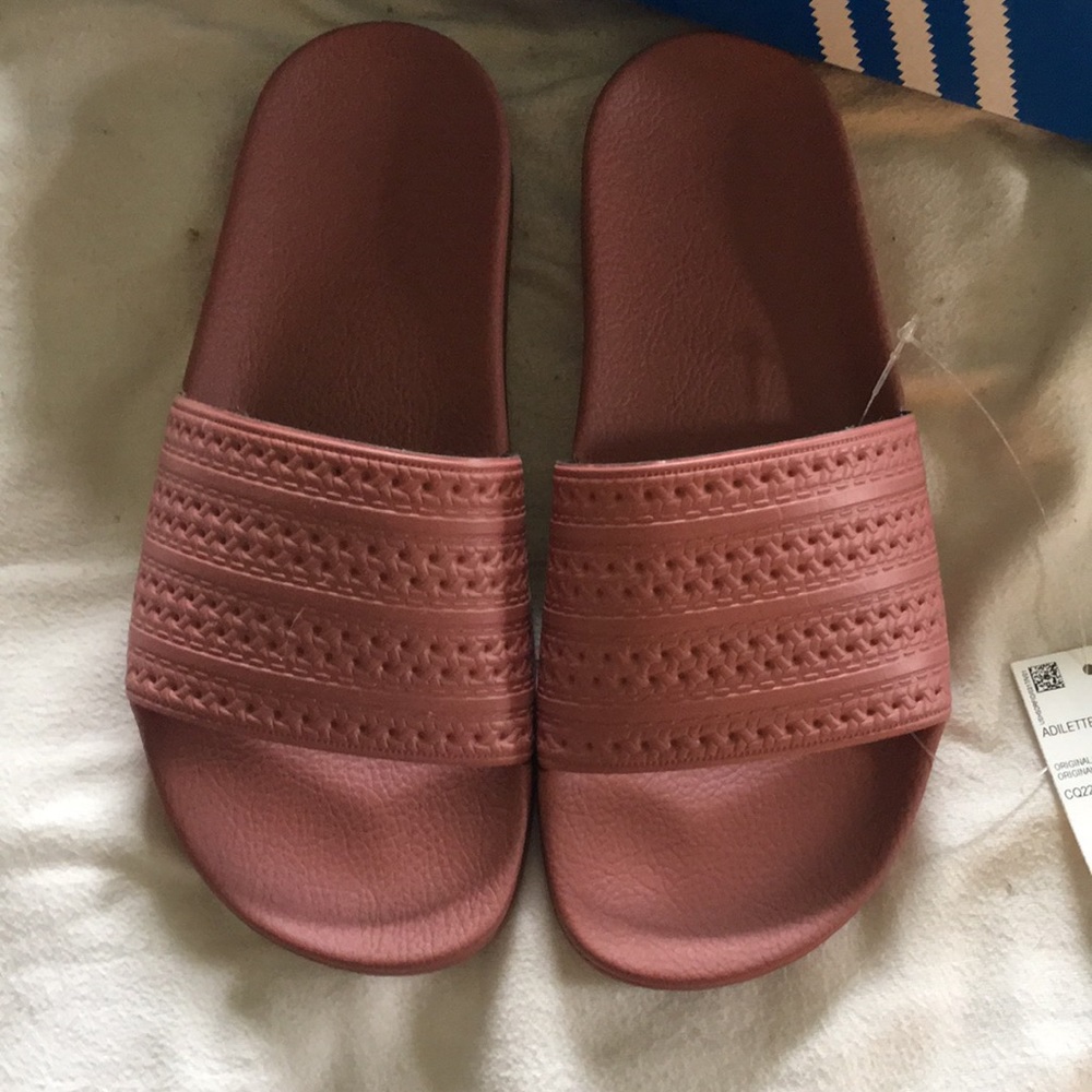 rose adidas slides